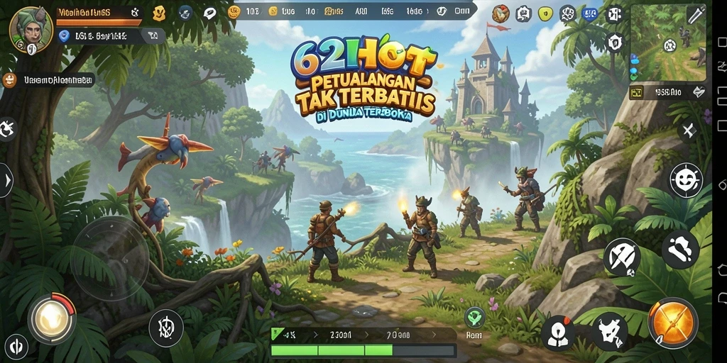 Screenshot layar utama 62HOT menampilkan gameplay Open World yang menakjubkan.