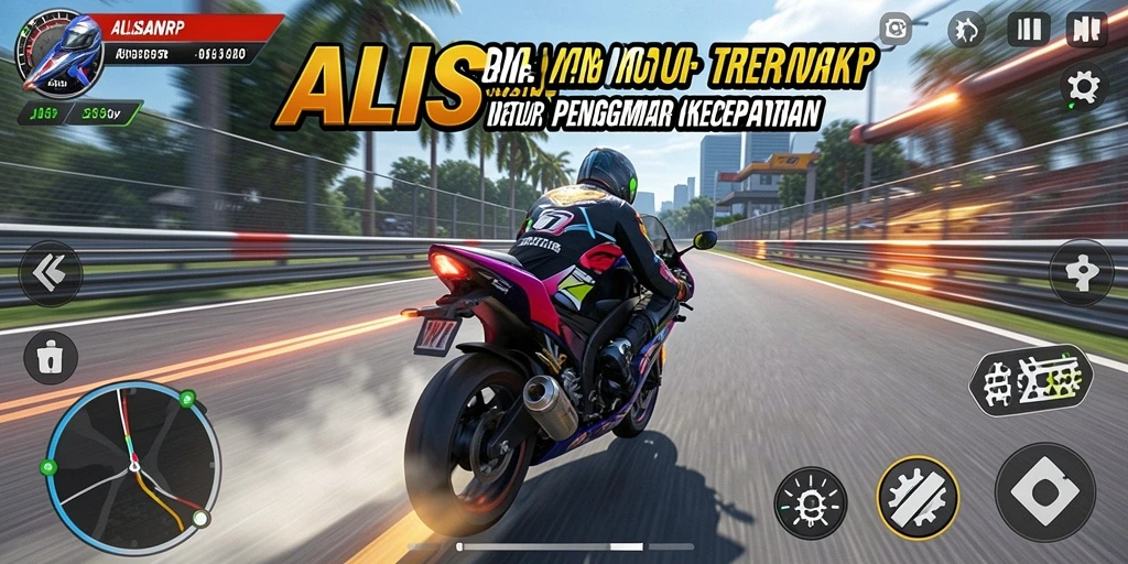Tampilan gameplay seru di ALISANRP dengan balapan motor yang mendebarkan.
