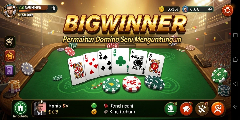 Tampilan menarik dari gameplay domino BIGWINNER yang seru.