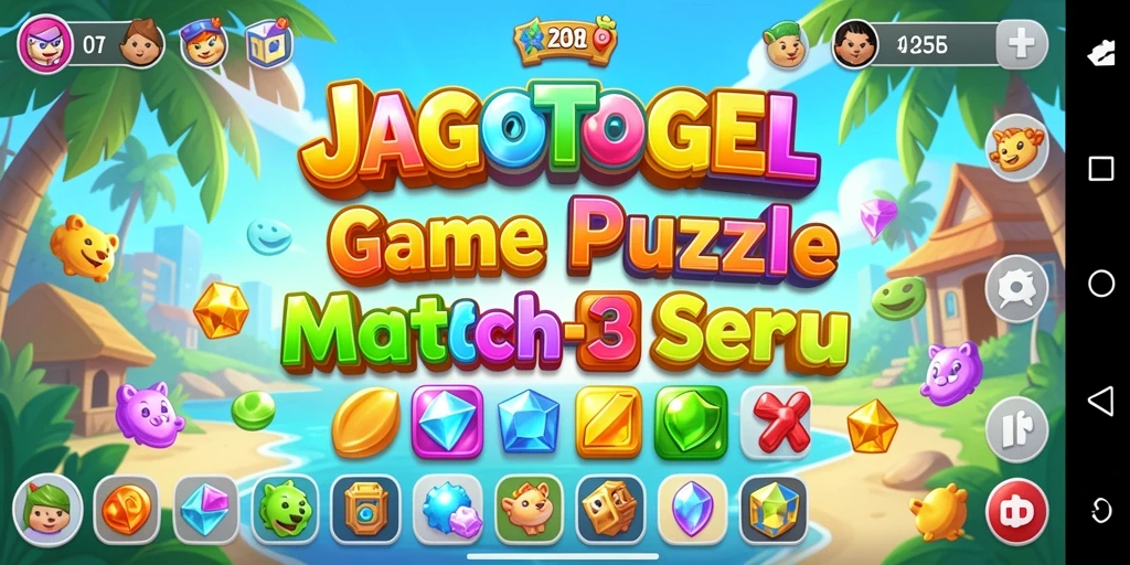 Gameplay seru JAGOTOGEL dengan elemen match-3 yang menarik.