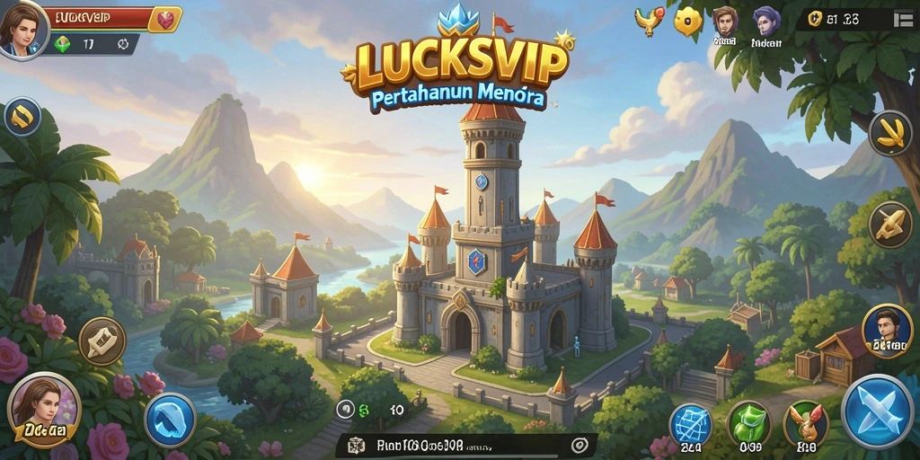 Deskripsi tampilan utama LUCKSVIP dengan strategi menarik dalam Tower Defense.