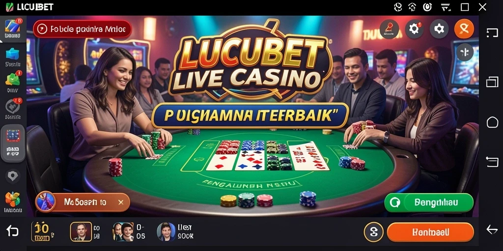Screenshot LUCUBET menampilkan dealer yang sedang bermain roulette langsung.