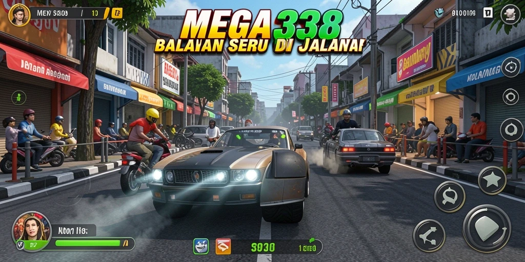 Tampilan aksi balapan seru di MEGA338