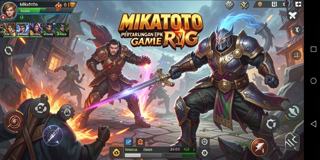 Tangkapan layar gameplay menunjukkan pertarungan mendebarkan di arena MIKATOTO.