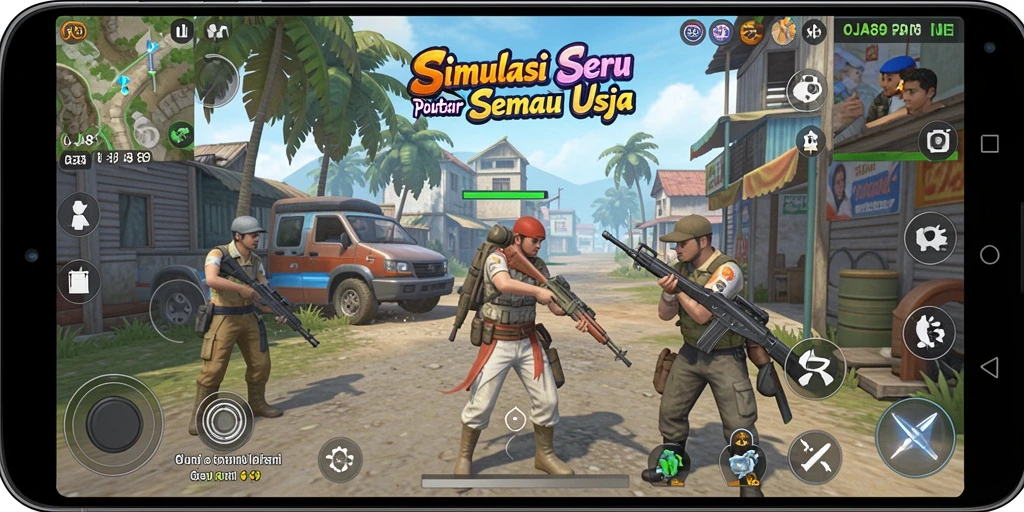 Gameplay OJA89 yang menampilkan simulasi dunia dengan detail tinggi.