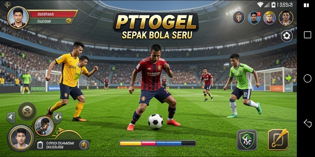 Tampilan menarik dari gameplay sepak bola di PTTOGEL.