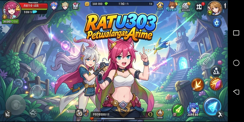 Screenshot gameplay yang menampilkan karakter anime dalam aksi.