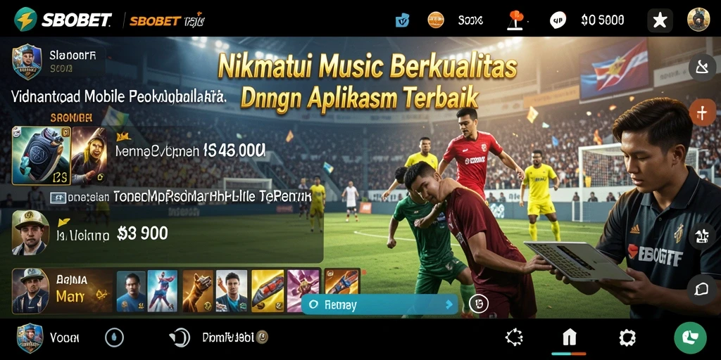 Tampilan utama SBOBET yang menampilkan koleksi musik dan antarmuka yang menarik.