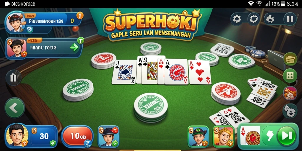 Tampilan gameplay menarik dari SUPERHOKI dengan desain yang eye-catching.