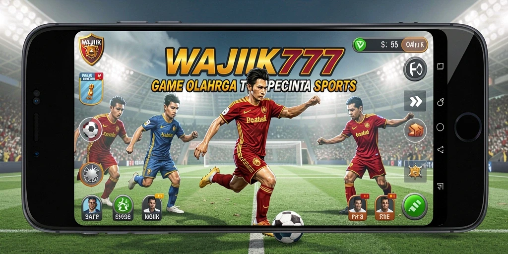 Screenshot utama WAJIK777 menunjukkan aksi seru di lapangan olahraga.